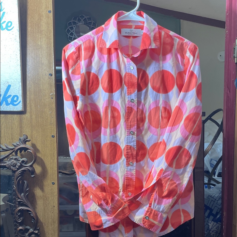 BUGATCHI WOMENS SIZE MEDIUM LONG SLEEVE BUTTON DOWN SHIRT
